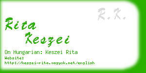 rita keszei business card